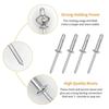50pcs New 3.2mm 4.0mm 4.8mm Folding Blind Rivet Tri-fold Silver Aluminum Alloy Rivet Round Head Tri Grip Rivets