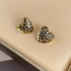 Silbernadel Leopard Muster Herz Ohrstecker: Elegantes und Trendiges Accessoire für Damen