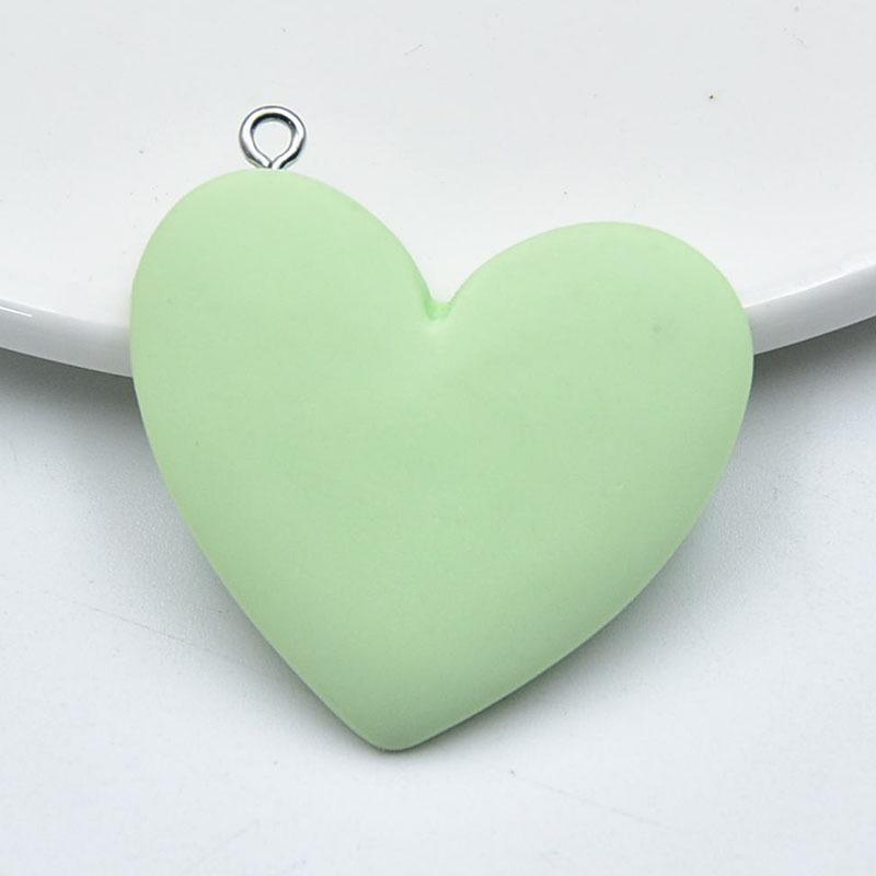 Large Peach Heart Resin Pendant Keychain - DIY Jewelry Accessory светло-зеленый