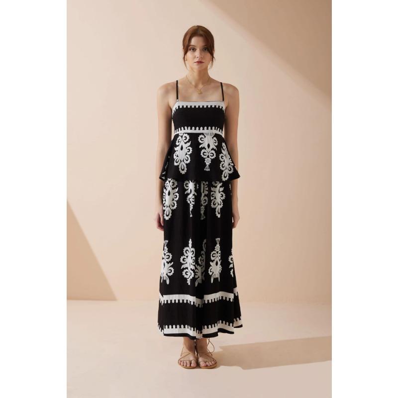 Women's Summer National Style Slim-fit Halter Pant Suit