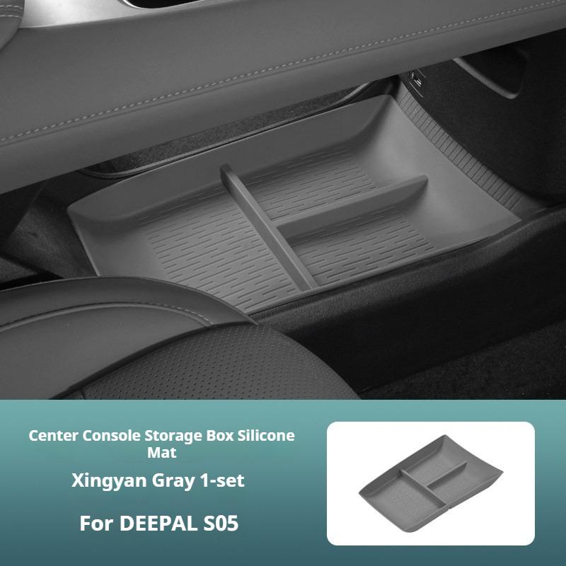 For 24-26 Changan DEEPAL S05 Car Central Control Lower Storage Box and Handrail Box Silicone Storage Box Modify Accessories