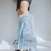 Soft Furry Plush Leg Covers For Women Stylish Bows Detail Fashion Leg Warmers Warmth Indoor Outdoor Versatility
