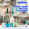 Bottle Brush Tube Cleaning Lab Set with Long Handle, Cup Cleaner for Washing Narrow Neck Beer Wine Decanter Pipes Lids Sinks Cap Covers, White