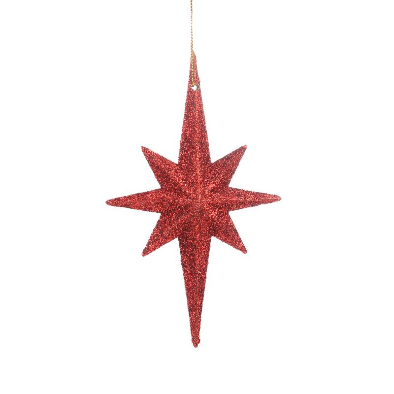 Sticky Powder Explosion Octagonal Star Pendant Ornament for Christmas Tree and Door Decoration