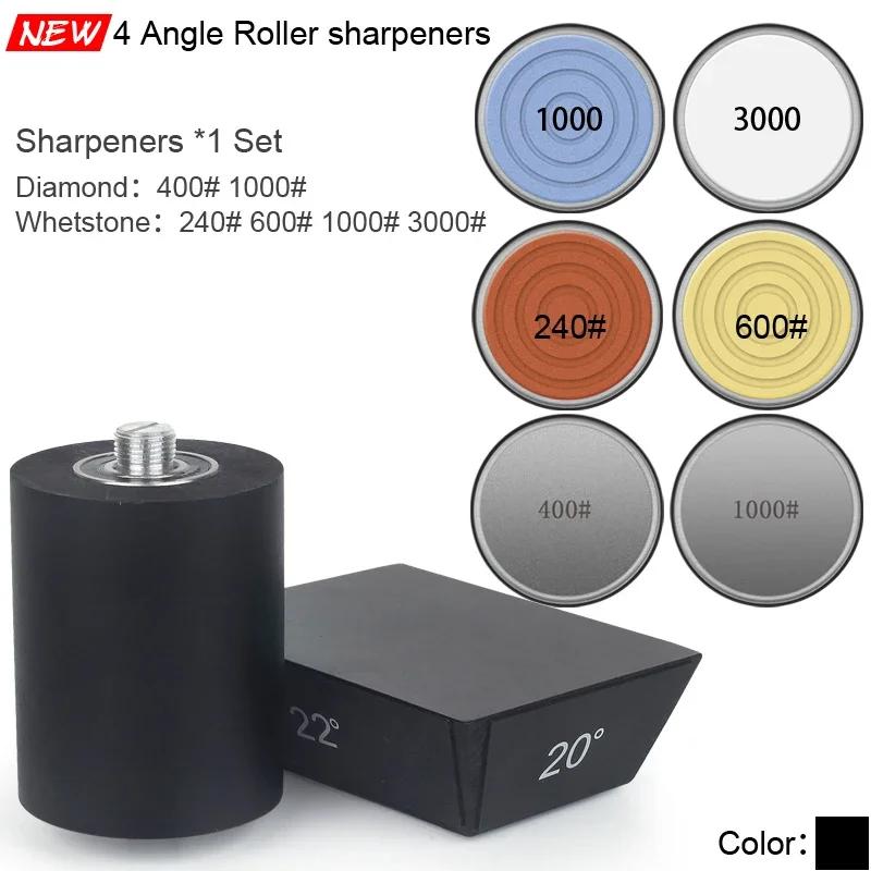 Professional Roller Knife Sharpener Black Wooden Roller Knife Sharpener Magnetic Quad 15/18/20/22° Kitchen Sharpening Tool Set