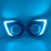 Car LED DRL For Mitsubishi ASX 2013 2014 2015 Daytime running light with Dynamic turn signal Fog lamp cover Fog Light hole
