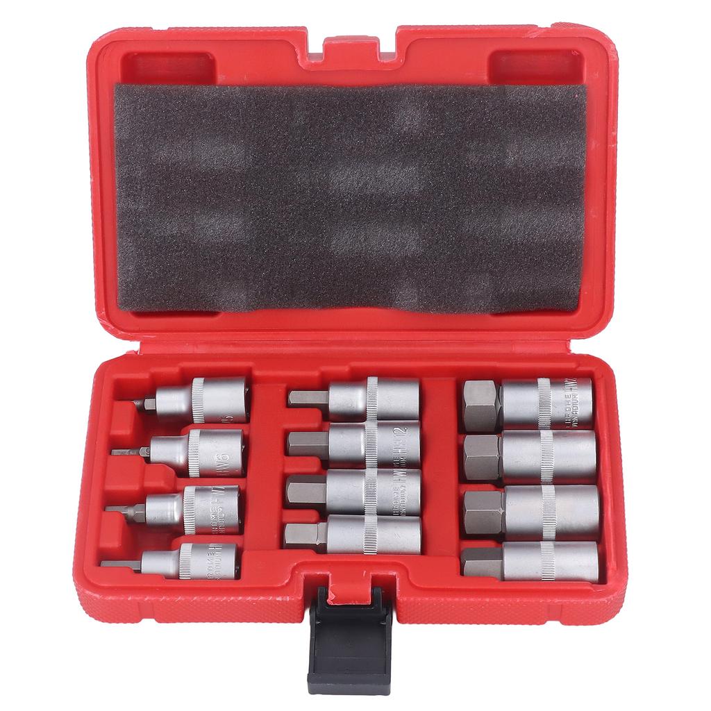 12PCS Drive Socket Set Steel High Hardness Wear Resistant 1 2in Drive Master Impact Socket Set for Auto Repair