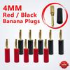 8Pcs Red and Black New 4mmNeedle Type Plugs Pure Copper Gold Plated Musical Speaker Pin Banana Plug Connectors