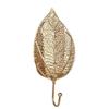 Nordic Style Hooks Gold 1Pc Hanging Storage Rack Wrought Iron Hook Wall Hanger Creative Leaf Shape for Home Bathroom Decoration