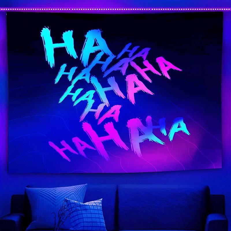 Ultraviolet Punk Cyberrobot Luminous Tapestry, Indoor Mood To Create Atmosphere, Psychedelic Luminous Art, Bedroom Decoration
