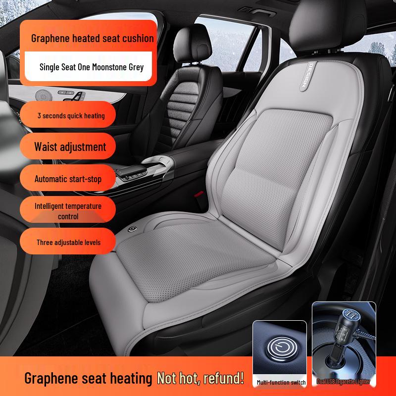

Graphene-Enhanced Leather Car Seat Cushion with Heated and Thicker Waist Support & Auto Start-Stop Function Extended and Thickened Graphene Heating Cushion