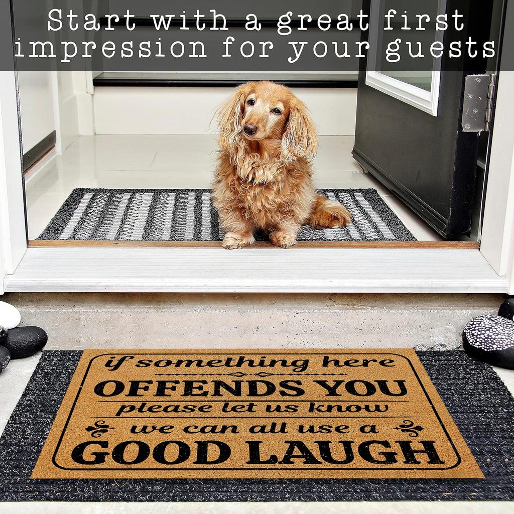 We can all Use A Good Laught Door Mats Funny Rubber Outdoor Entrance Welcome Floor Mat Non Slip Porch Bring a Laugh to Entryway