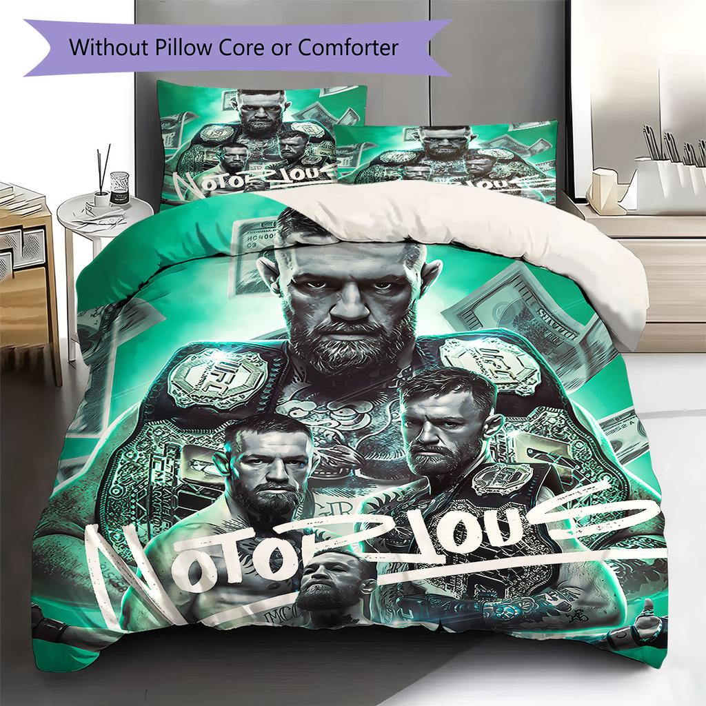 connor mcgregor Pattern Bedding Quilt Set Quilt Cover Pillowcase Home Decoration Birthday Gift (1 * duvet cover + 2 * pillowcase, without core)