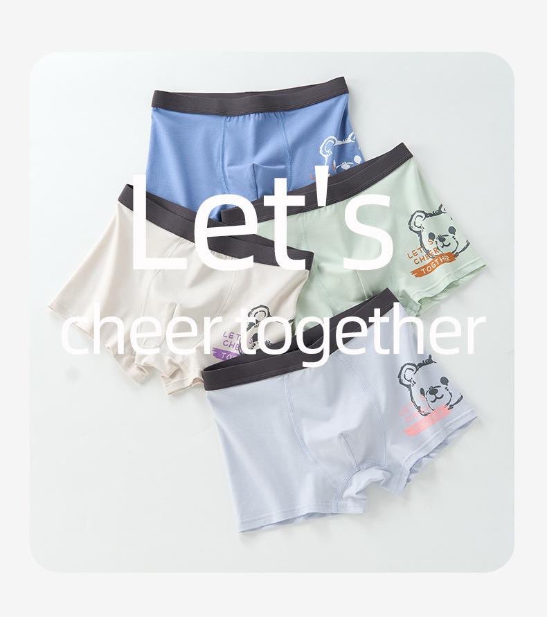 Huanghua Boys' Combed Cotton Boxer Briefs - 4-Pack