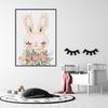 Rabbit Bunny Flowers Poster for Children