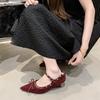 Fashion Designer Women's Shoes Fashion Bow High Heels Single Shoe Retro Rivet High Heels Banquet Party Shoes for Women Pointed Toe Pumps