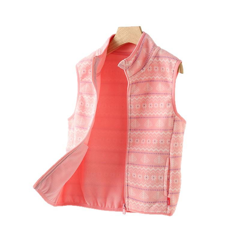 Dívčí fleecová vesta s potiskem: Útulné, celoroční svrchní oblečení a možnost školní uniformy