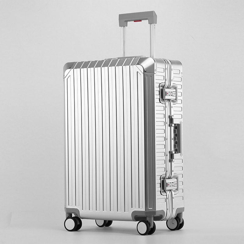 20-Inch Women's & 26-Inch Men's Aluminum-Magnesium Alloy Suitcase with Metal Telescopic Handle & Password Lock.