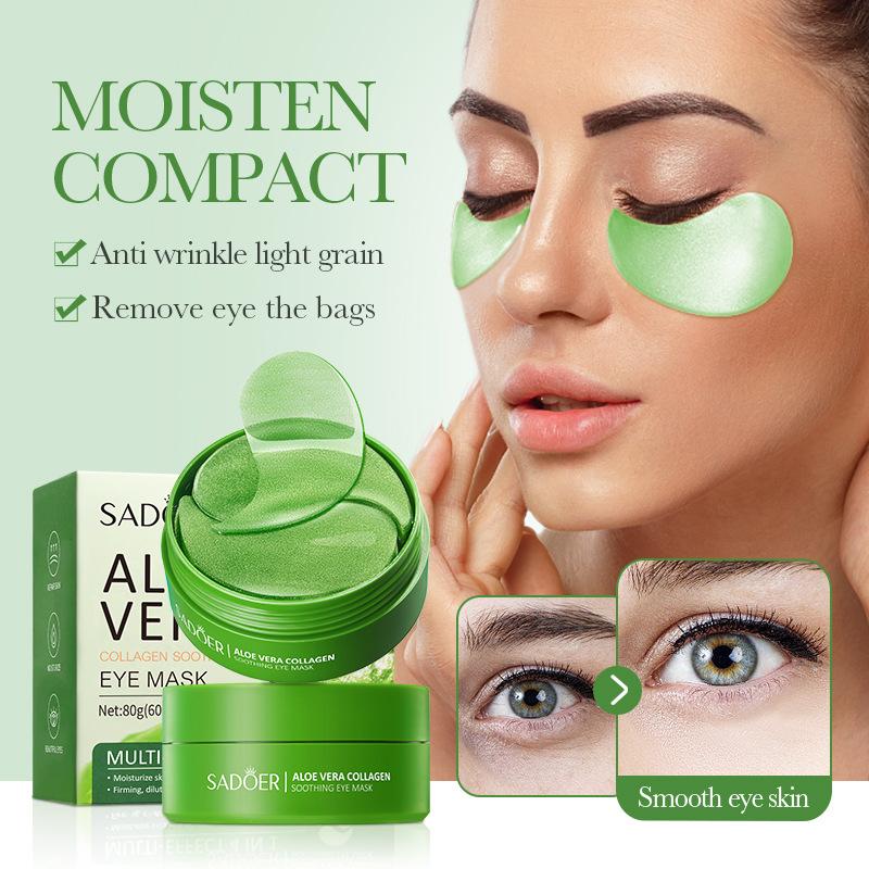 Aloe Vera Eye Mask SADOER Collagen Improves Dark Circles Eye Pattern Eye Bags