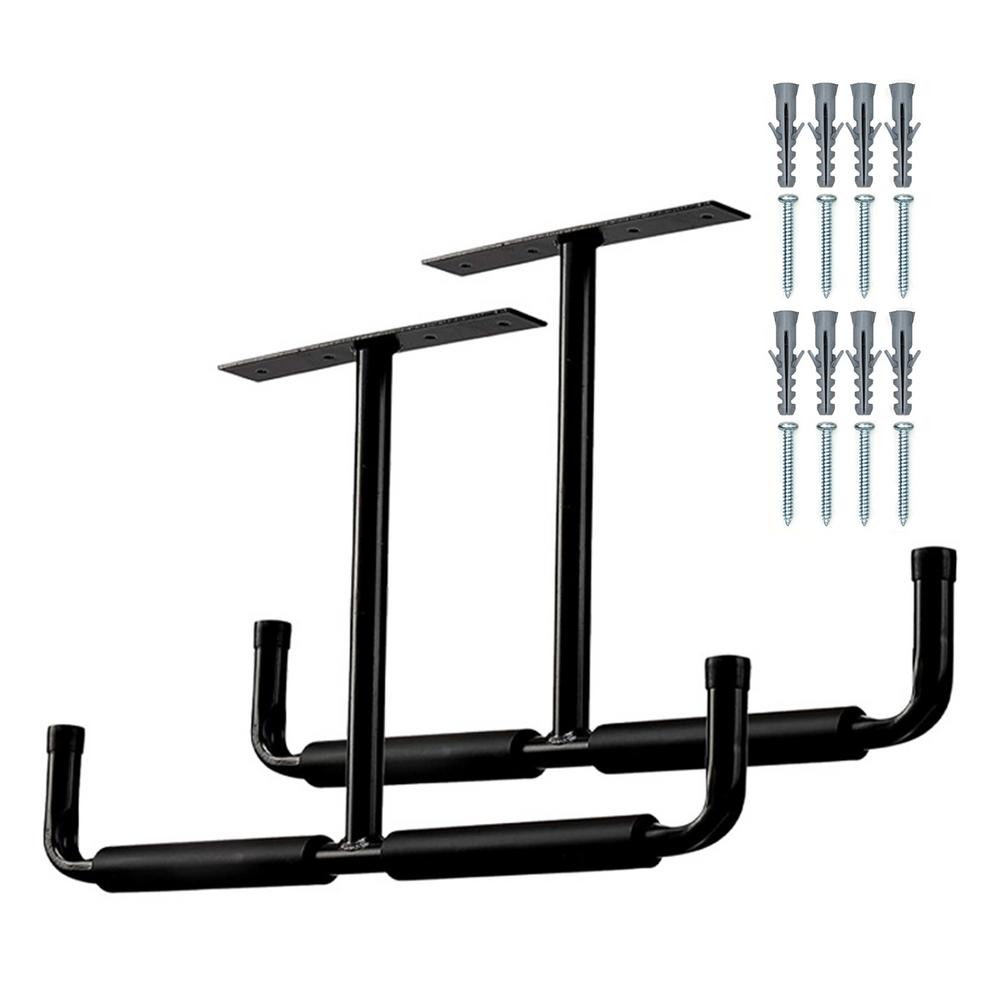 

2 шт. Крючок для хранения в гараже, крючок для подвешивания скейтборда, велосипеда или садового инструмента чёрный