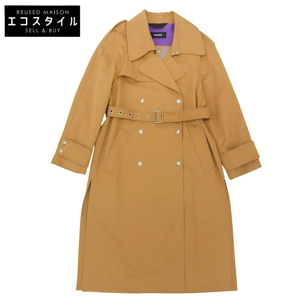 DIESEL Rayon and cotton side slit double-breasted belted trench coat, women's, beige, XXS, authentic Japanese domestic product. coat XXS beigeUsed