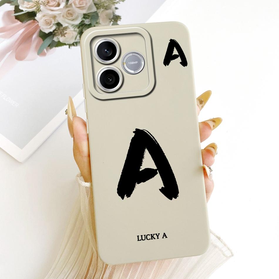 For Honor 600 Lite 5G Honor600 Lucky Initial Letter Phone Case For Honor 600 600Lite Soft Silicone Shockproof Cases Bumpers
