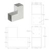 L Shaped Post Connector Galvanized Metal 91 X 91 Mm