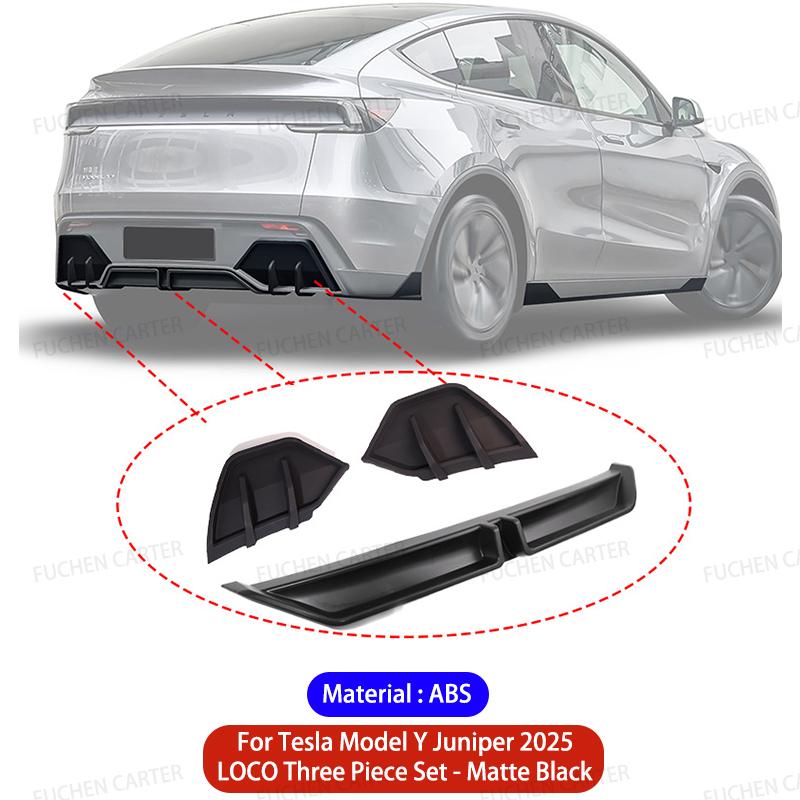 For Tesla Model Y Juniper 2025 Rear Bumper Side Corner Diffuser Lip Splitters Lower Corner Spoiler Aprons Wrap Angle Accessories