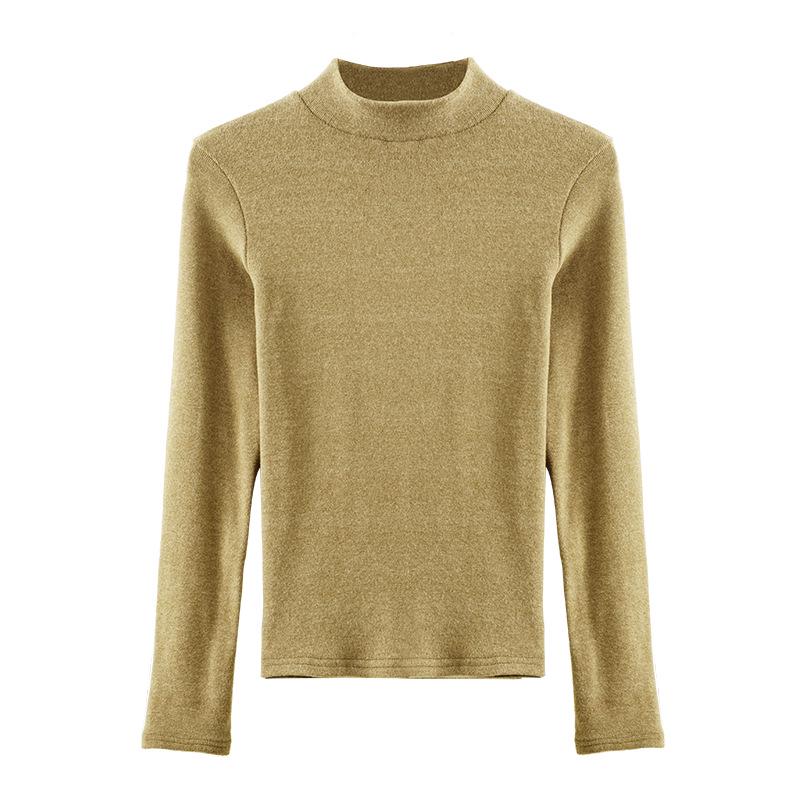 Women's Slim Fit Faux Cashmere Turtleneck Long Sleeve Top with Soft Fleece for Autumn/Winter