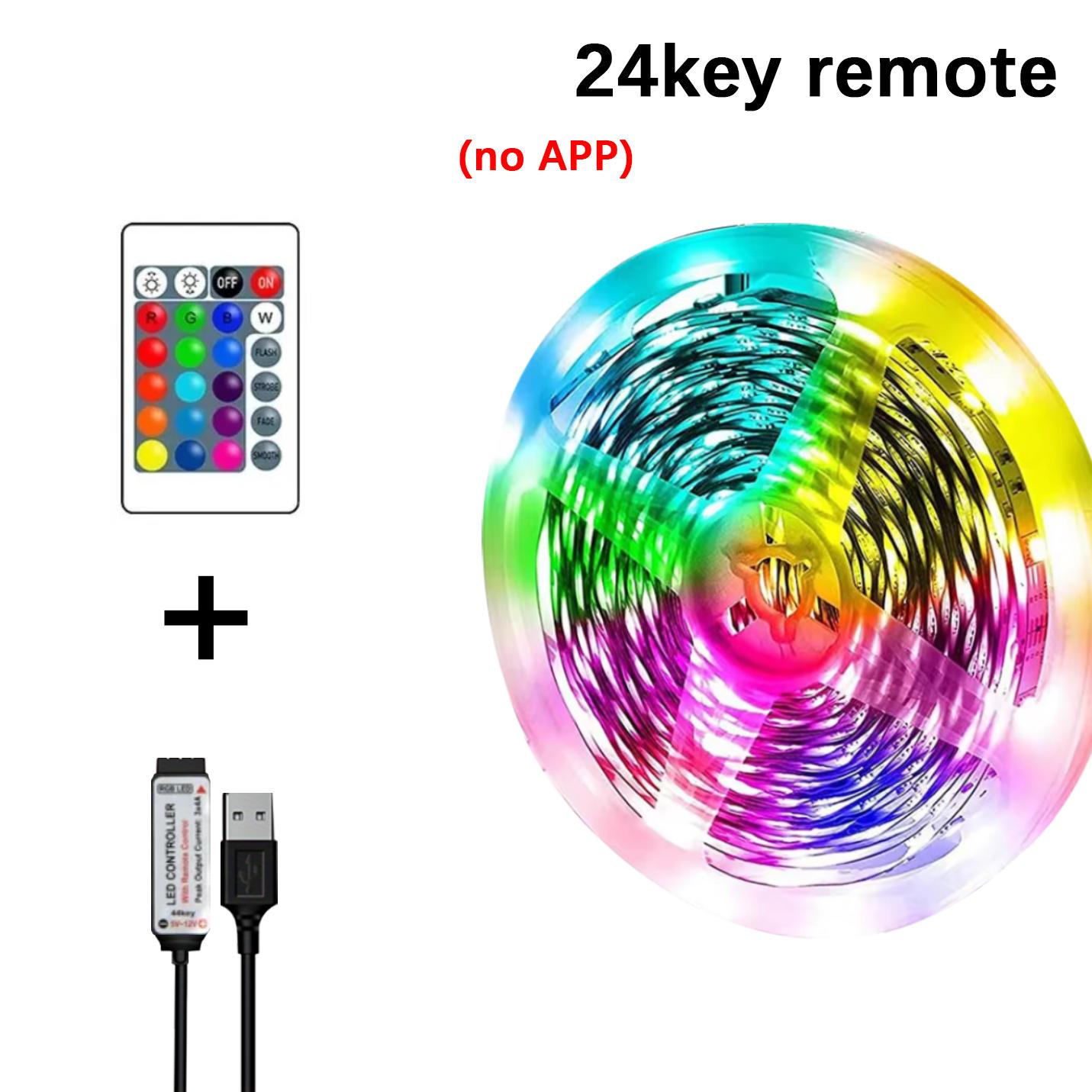 

USB светодиодные лампы для комнаты с управлением через приложение 5 В светодиодные ленты 10 м 20 м 30 м гибкая лента для комнаты спальня декор подсветка телевизора 0.5m