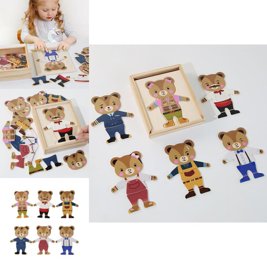 Wooden 3d Puzzle Toy For Kids With Fine Motor Skills Development And Matching Game