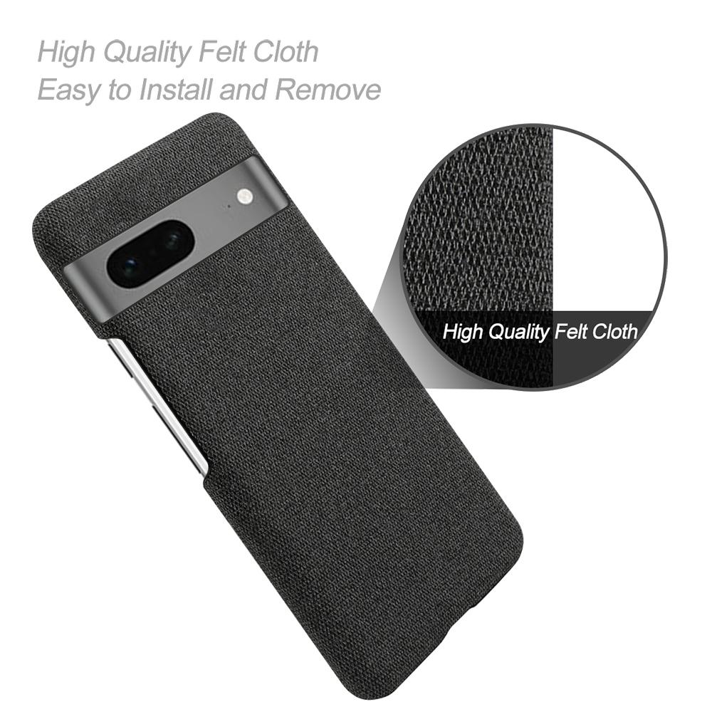 For Google Pixel 7a Non-slip Slim Smartphone Case Solid Color Anti-scratch Hard PC+Cloth Phone Cover
