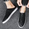 New Summer Mens Casual Leather Shoes Slip on Half Shoes for Man Breathable Flats Personality Man Slippers Handmade Muller Shoes
