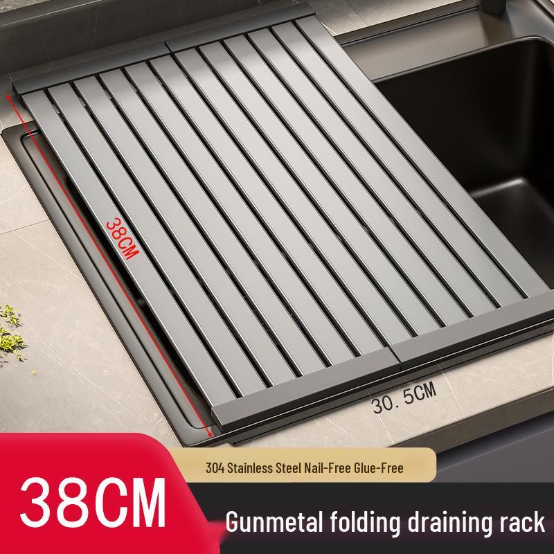 Foldable Stainless Steel Kitchen Sink Drain Board and Dish Rack