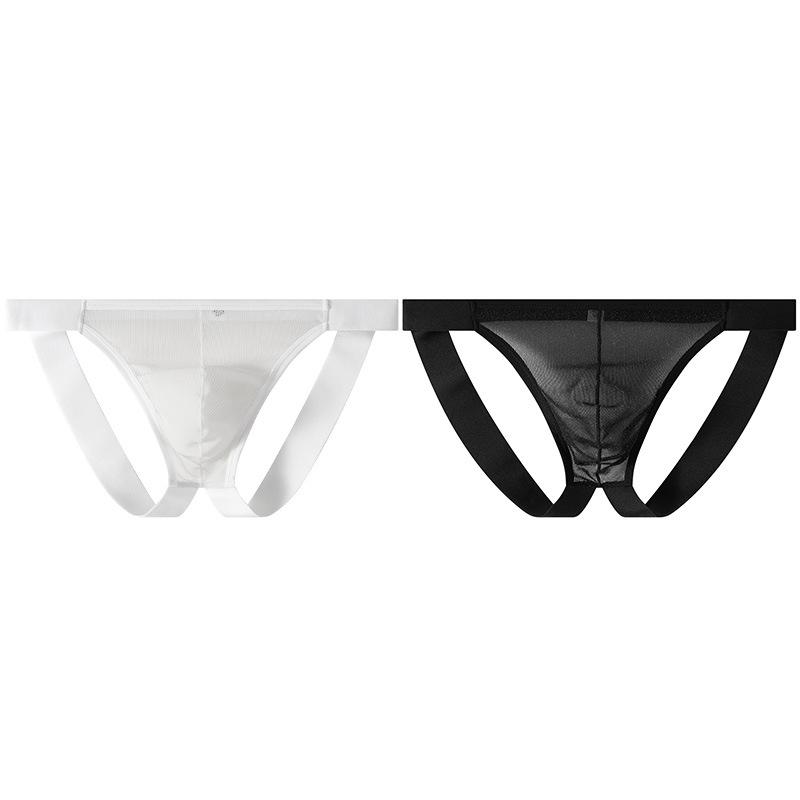 Men's Underwear Transparent Mesh Fun Thong Men's Solid Color Thong Underwear