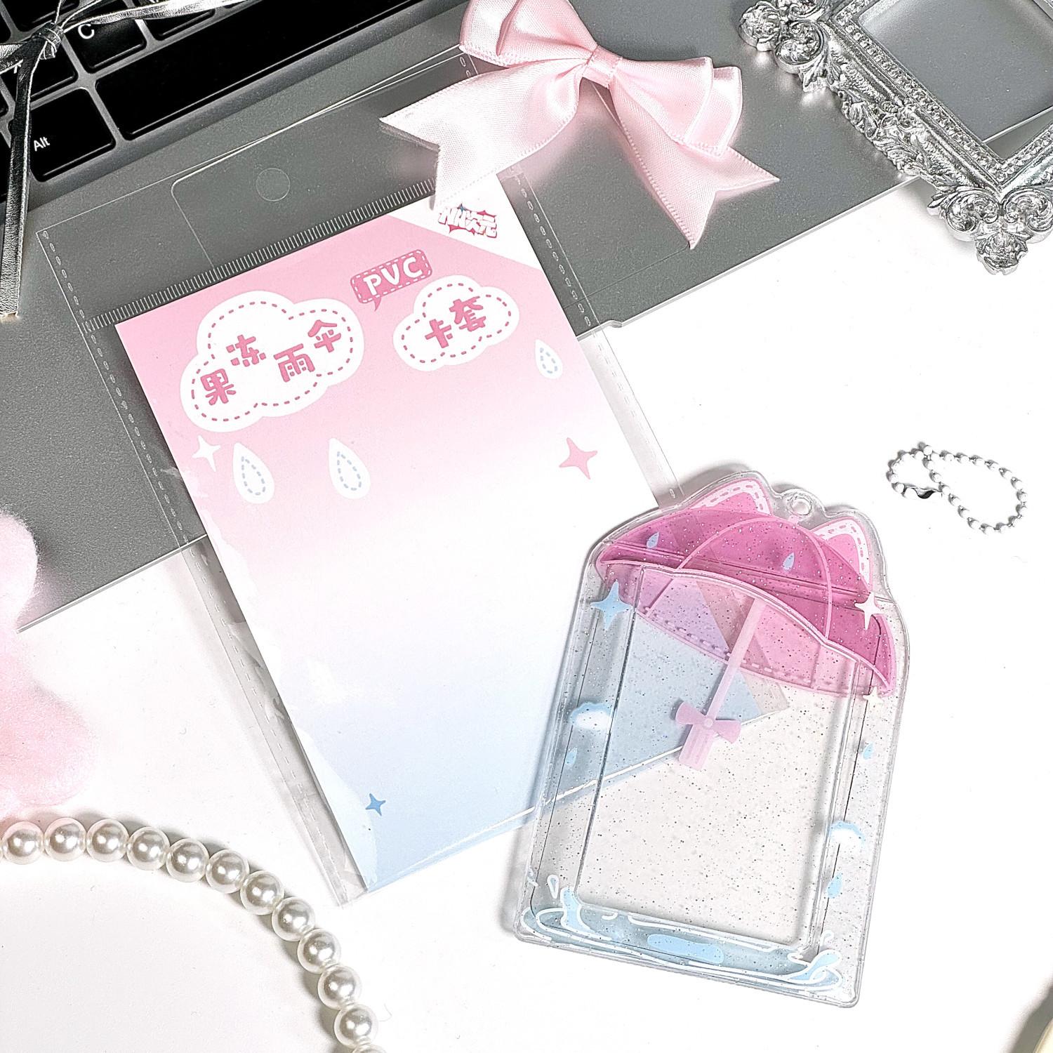 Photocard Holder With Keychains Cute 3inch Cards Protect Sleeves Bowknot Students Key Chain Accessories Card Holder