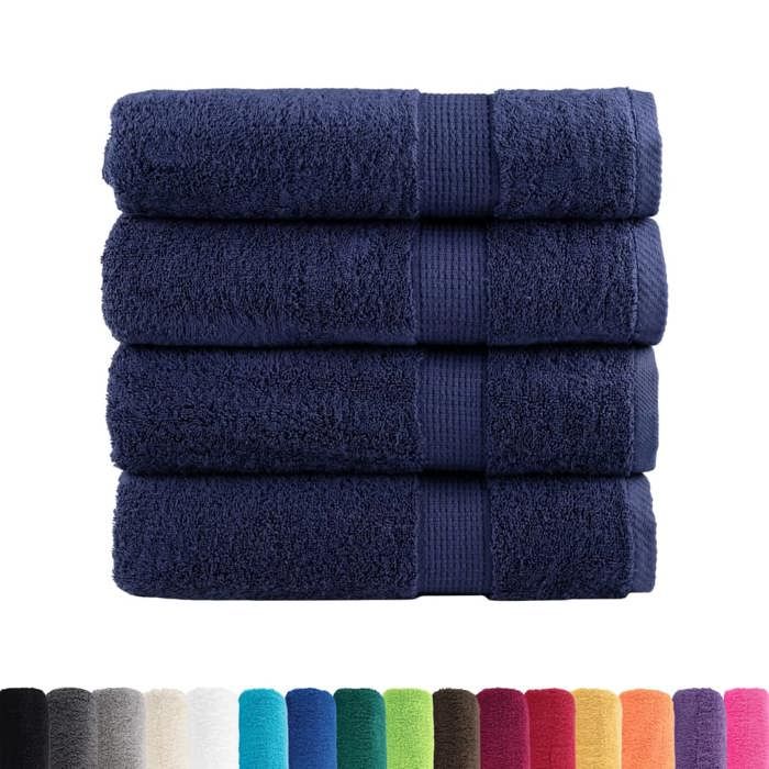 VidaXL Essuie-mains de Qualité Supérieure 4 pcs, Serviettes de Bain, Serviettes à Main, Débarbouillettes de Salle de Bain, 137258