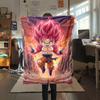 1PC Cartoon Son Goku  Print Flannel Blanket, High quality All Seasons, Home Decor, Warmth and Comfort, Perfect for Christmas Gifts