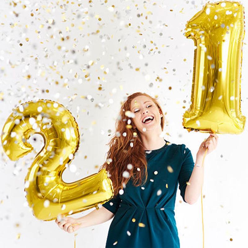 

PJ-Q03 50Pcs 70cm Number 0-9 Aluminum Foil Balloon Birthday Party Festival Decor Gold/Number 3