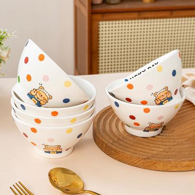 Roztomilá keramická miska a sada talířů - Zesílené nádobí pod glazurou