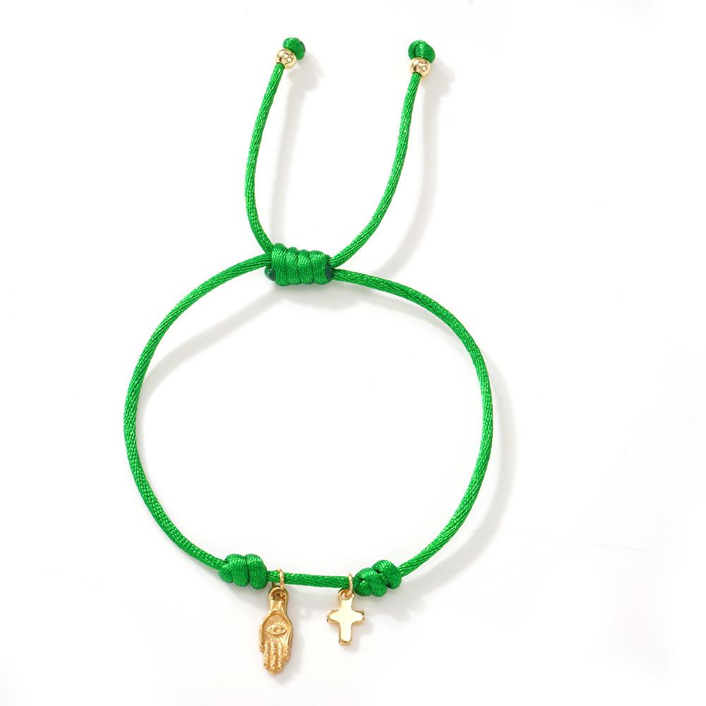 Bohemian Colorful Gold Palm Hand Chain - Fashionable Niche Jewelry Design
