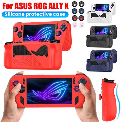 For ASUS ROG ALLY X Game Console Silicone Soft Protective Shell with Thumb Grip Caps Soft Protective Case Cover Game Accessories