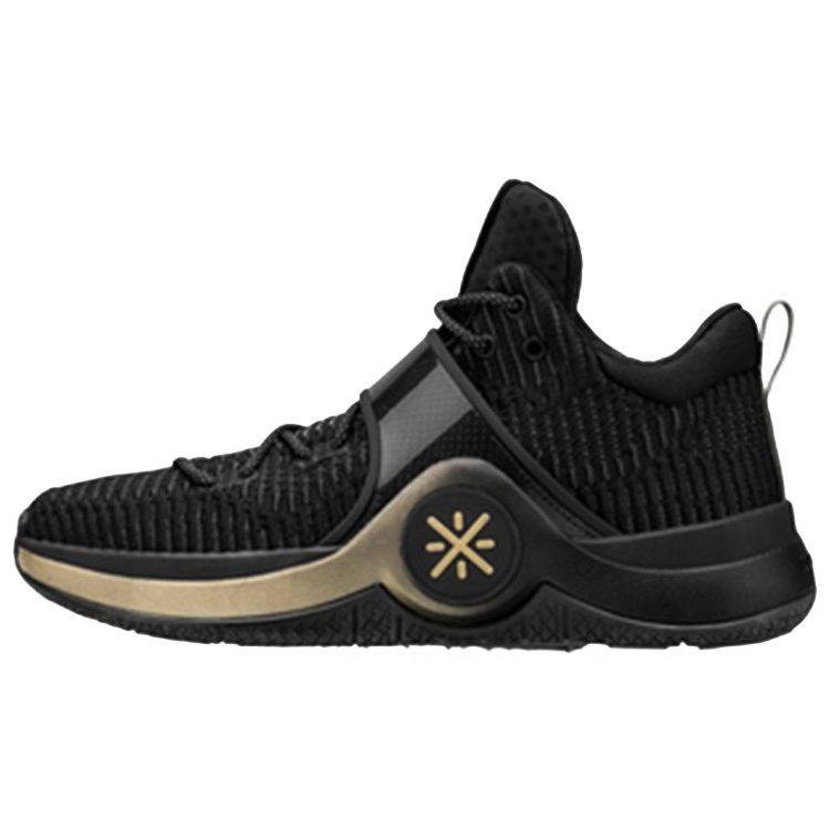 Li Ning WOW 6 Slip Resistant Abrasion Resistant Low top Basketball Shoes Men's Black Gold ABAM089-74