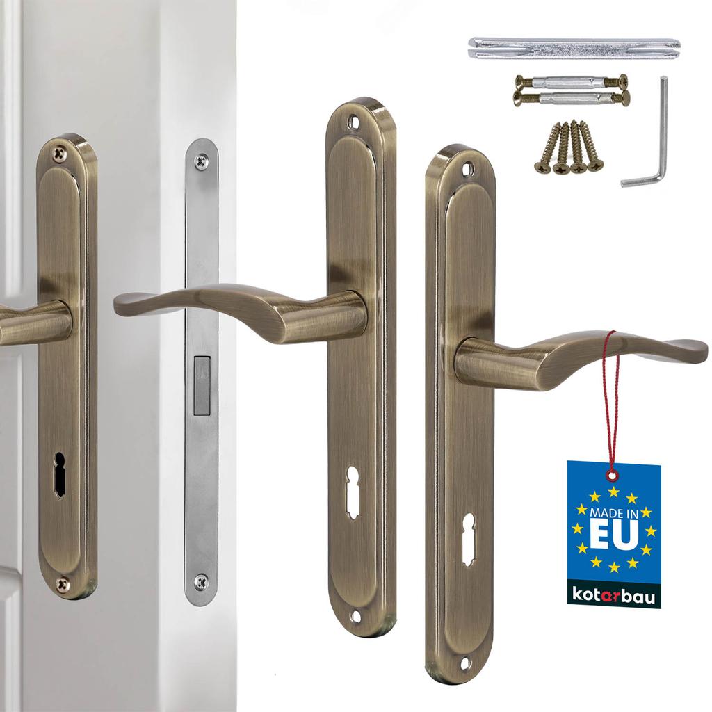 Door Handle Long Key Plate Classic Patina 72 MM