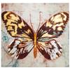 Les Trésors De Lily [L7712] - Golden Brown 'Butterfly' Painted Canvas (50x50 Cm)
