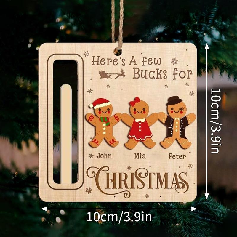 Wooden Christmas Money Holder Ornament Cash Gift Card Holder Hanging Decor Xmas Tree Pendant 2027 New Year Home Decor