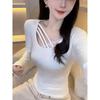 Plus Size Velvet Patchwork Slimming Lace Long Sleeve Top – Women's Autumn/Winter Korean Style Base Layer Shirt