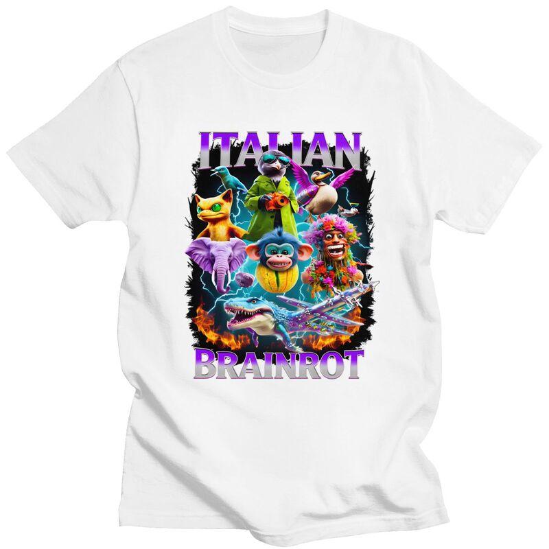 Italian Brainrot Meme Design T Shirts 100 Cotton Tees Shirt Streetwear Round Neck Tshirts Casual ShortSleeve Clothing