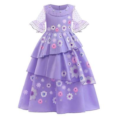 Vestito Tutù con Volant per Bambina Abito da Ballo Costume Cosplay Principessa Isabela