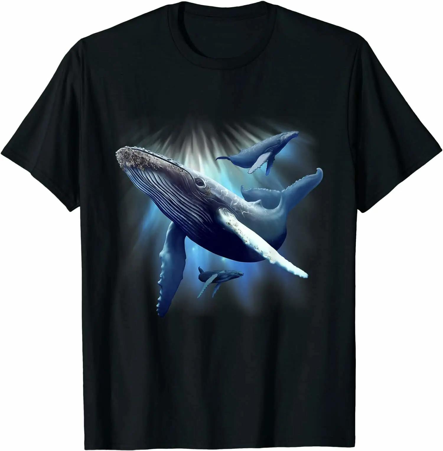 Marine Humpback Whale Blue Marine Animals Protect Whales TShirt Mens 100 Cotton Casual Tshirts Loose Top Size S3XL S